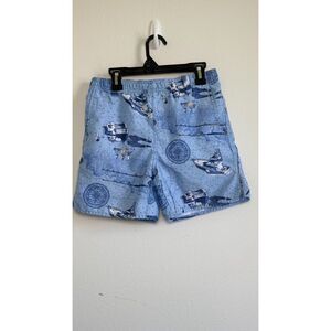 AFTCO Youth Boys Fishing Shorts Medium 10-12 Blue Nautical Boat Print Swim